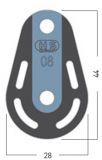 Sprenger - 8mm Gleitlagerblock mit 1 Rolle und Wirbel