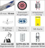HS Sprenger - Groschotblock - 1 Rolle - Hundsfott - Schotklemme - Wirbel