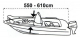 Bootsabdeckplane Bootsl�nge 550-610cm Breite 265