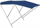 Faltbares Sonnenverdeck mit drei B�gen H�he 145cm Farbe blau Breite 210 bis 220cm
