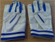Ziegenlederhandschuhe mit 3 Fingerkuppen blau/wei� Gr��e XXL