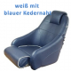 Bootssitz Flip-Up Wei� mit marineblauer Kedernaht