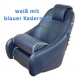 Bootssitz Flip-Up Wei� mit marineblauer Kedernaht