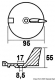 Finnanode f�r Yamaha 25/60 PS Viertakter 95mm. Magnesium