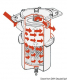 Zentrifugaler Vorfilter mit Wasser-Treibstoffabscheider Diesel oder Benzin 150 Mikron.