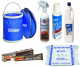 das Set enthlt 1 x Autosol Edel Chromglanz 1x Regenstreifen Entferner 1 x Easy Flush Toiletten Tcher 44Stck 1 x Pury Blue 1 x Aqua Clean AC 1000 -ohne Chlor- 100 ml 1 x Falteimer 9 Liter