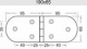 Scharnier verchromten hochglanzpolierten Inox Stahl 316 Typ B 95 Grad AISI 316 190x65 mm