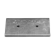 Anoden anschraubbar Plattenanoden Bolt on Anode for Hull 300x150x26 Aluminium