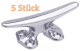 5 x Klampen Messing verchromt Hornl�nge 50mm