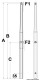 Relingst�tze aus Edelstahl mit Kugelkopf, 465mm lang