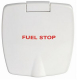 Feuerl�scherfach aus ABS wei� au�en 87x94mm Version Mit Beschriftung Fuel Stop