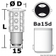 2W SMD LED-Lampen f�r Strahler Gewinde BA15D 15mm-Bayonettstecker mit parallelen Steckern