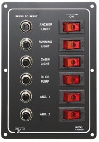 Schalter-Paneel vertikal 6-fach 12V EK10011 