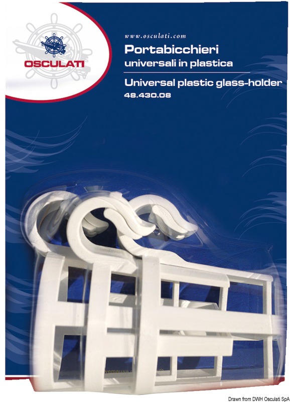 Osculati Universaler Glashalter aus Kunststoff zur Schnappmontage auf Konsole 