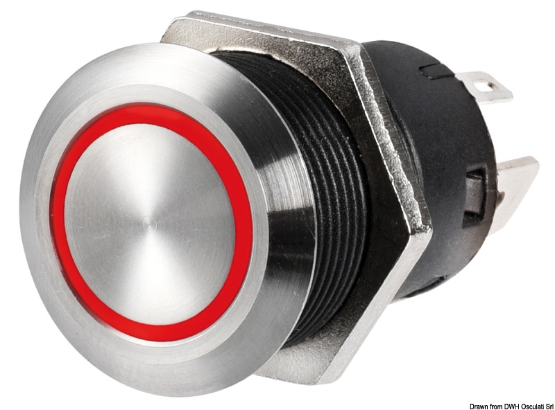 22mm LED Druckknopf Drucktaster Ein/Aus Knopf Schalter für Auto Boot DC 12V 10A 