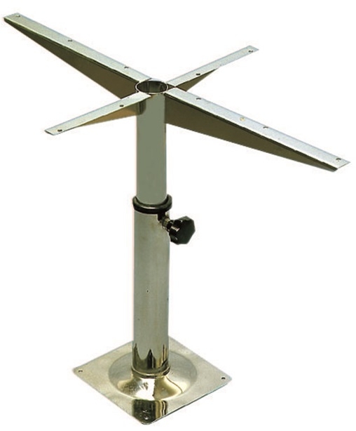 Teleskop-Tischstütze Aus rostfreiem Stahl, hochglanzpoliert für Tische.