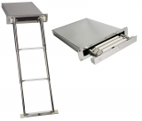 Teleskop-Badeleiter mit Box AISI 316 BBN011 Stufen 4 Typ mit Schnappverschluss Teleskop-Badeleiter mit Box AISI 316 BBN011 Stufen 4 Typ mit Schnappverschluss