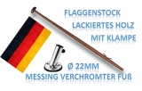 Fahnenstock Lnge 600mm 22mm Durchmesser mit Halter 45 und Flagge