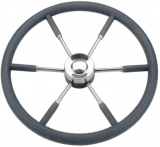 Steuerrad 6-Speichen NIRO mit Polyurethan-Griff 450mm Steuerrad 6-Speichen NIRO mit Polyurethan-Griff 450mm