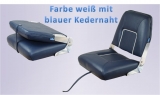 Komfortabler Sitz mit einklappbarer Rückenlehne. Farbe Weiß Komfortabler Sitz mit einklappbarer Rückenlehne. Farbe Weiß