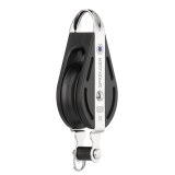 Block mit 1 Rolle, durchgehendem NIRO Bügel und Hundsfott aus der S-Block Serie 12mm Block mit 1 Rolle, durchgehendem NIRO Bügel und Hundsfott aus der S-Block Serie 12mm