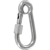 Karabinerhaken Edelstahl 80 mm mit Verschraubung und Kausche HS Sprenger Karabinerhaken Edelstahl 80 mm mit Verschraubung und Kausche HS Sprenger