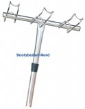 Angelrutenhalter aus Edelstahl AISI 316 Für 3 Angelruten links Angelrutenhalter aus Edelstahl AISI 316 Für 3 Angelruten links