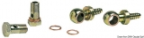 Set 2 Drehbare Anschlüsse aus Messing + 2 Schlauchanschlüsse + 4 Kupferdichtungen 8mm Set 2 Drehbare Anschlüsse aus Messing + 2 Schlauchanschlüsse + 4 Kupferdichtungen 8mm