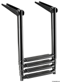 Total Black schwarze ausziehbare Leiter für Badeplattform 4Stufen Total Black schwarze ausziehbare Leiter für Badeplattform 4Stufen