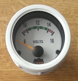 TREM Voltmeter 8-16V Spannungsmesser weiß, 59mm TREM Voltmeter 8-16V Spannungsmesser weiß, 59mm