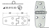 Scharnier Edelstahl herausragender Kern 85x39 mm Scharnier Edelstahl herausragender Kern 85x39 mm