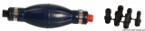 Pumpball Thermoplast, abnehmbare Anschlüsse für Durchmesser von 6,8 und 10 mm. Pumpball Thermoplast, abnehmbare Anschlüsse für Durchmesser von 6,8 und 10 mm.