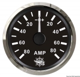 Amperemeter 80-0-80 Anzeige schwarz Blende poliert Amperemeter 80-0-80 Anzeige schwarz Blende poliert