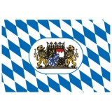 Flagge Bayern 300x450mm mit Wappen Flagge Bayern 300x450mm mit Wappen