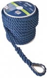 Ankerleine 3 kadeelig aus Polyester Durchmesser 10mm navyblau 20 Meter Ankerleine 3 kadeelig aus Polyester Durchmesser 10mm navyblau 20 Meter