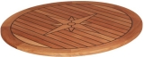 Teak Tischplatte Circle Durchmesser 65cm mit Windrosenmotiv von Talamex Teak Tischplatte Circle Durchmesser 65cm mit Windrosenmotiv von Talamex