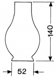 Lampenzylinder 14  52x210mm für Petroleumlampen  LG01140