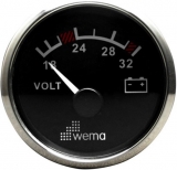 Voltmeter Spannungsanzeige WEMA schwarz 18 bis 32V Voltmeter Spannungsanzeige WEMA schwarz 18 bis 32V
