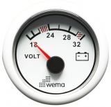 Voltmeter Spannungsanzeige WEMA Serie Black White weiß 18 bis 32V Voltmeter Spannungsanzeige WEMA Serie Black White weiß 18 bis 32V