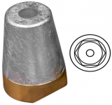 Radice Propeller Anode Typ Exagonal shaft 45mm Zink / Messing Durchmesser 12mm Radice Propeller Anode Typ Exagonal shaft 45mm Zink / Messing Durchmesser 12mm