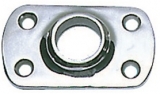 Rechteckiger Relingstützenhalter, rostfreier Edelstahl AISI 316, 60° Schrägstellung, für Rohre ø 25mm Rechteckiger Relingstützenhalter, rostfreier Edelstahl AISI 316, 60° Schrägstellung, für Rohre ø 25mm
